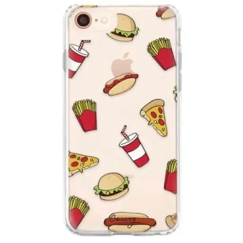 Casery Protective iPhone X iPhone XS Fast Food Hybrid Case for Clear Pattern
